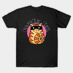 Quirky Kat Orange Striped Cat T-Shirt